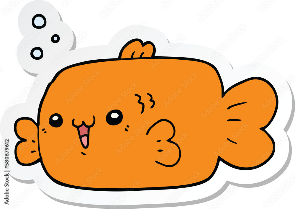 sticker of a cartoon fish sticker of a cartoon fish