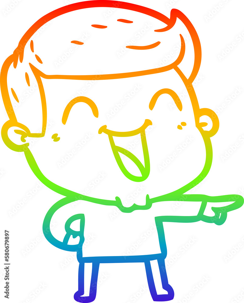 rainbow gradient line drawing cartoon man laughing rainbow gradient line drawing cartoon man laughing