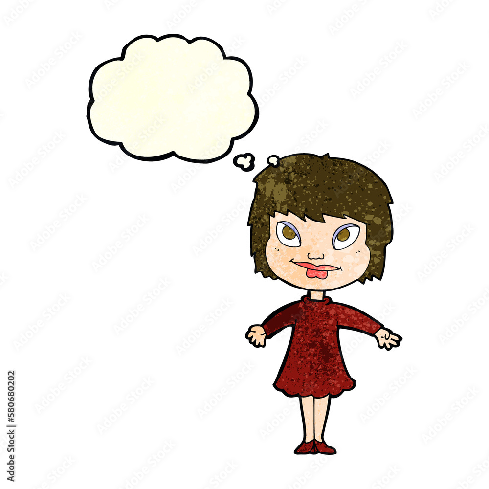 cartoon girl shrugging shoulders with thought bubble cartoon girl shrugging shoulders with thought bubble