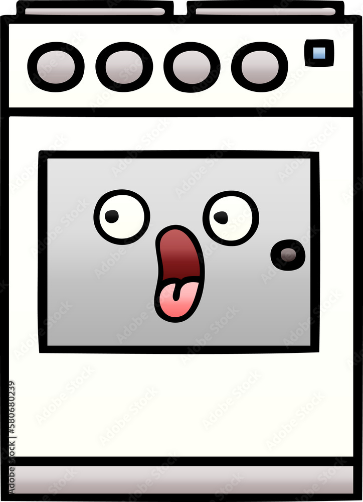 gradient shaded cartoon kitchen oven gradient shaded cartoon kitchen oven
