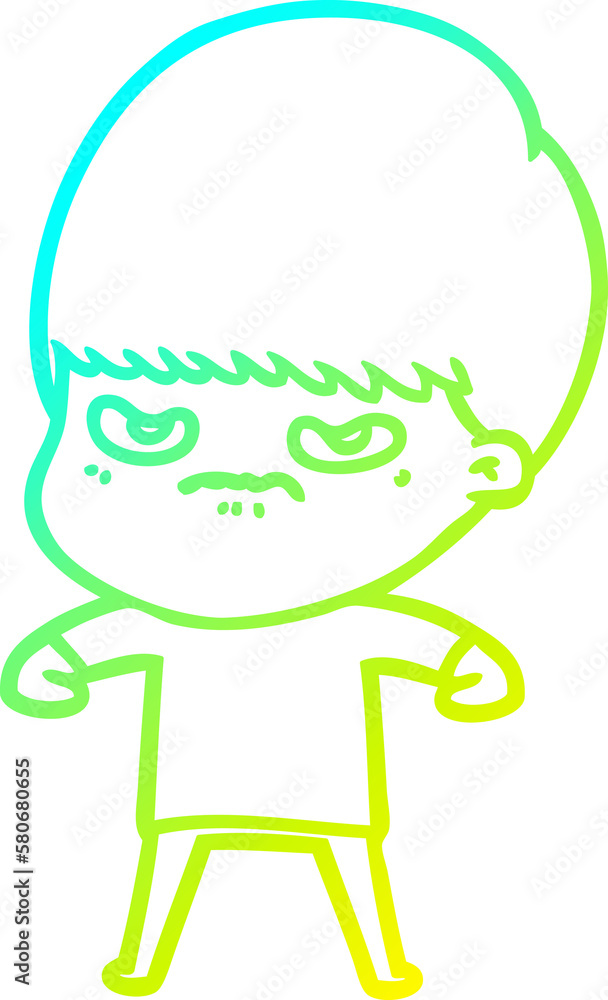 cold gradient line drawing cartoon angry boy cold gradient line drawing cartoon angry boy
