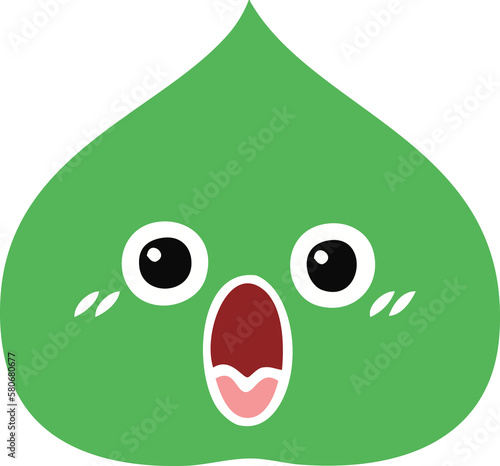 Canvastavla flat color retro cartoon expressional leaf