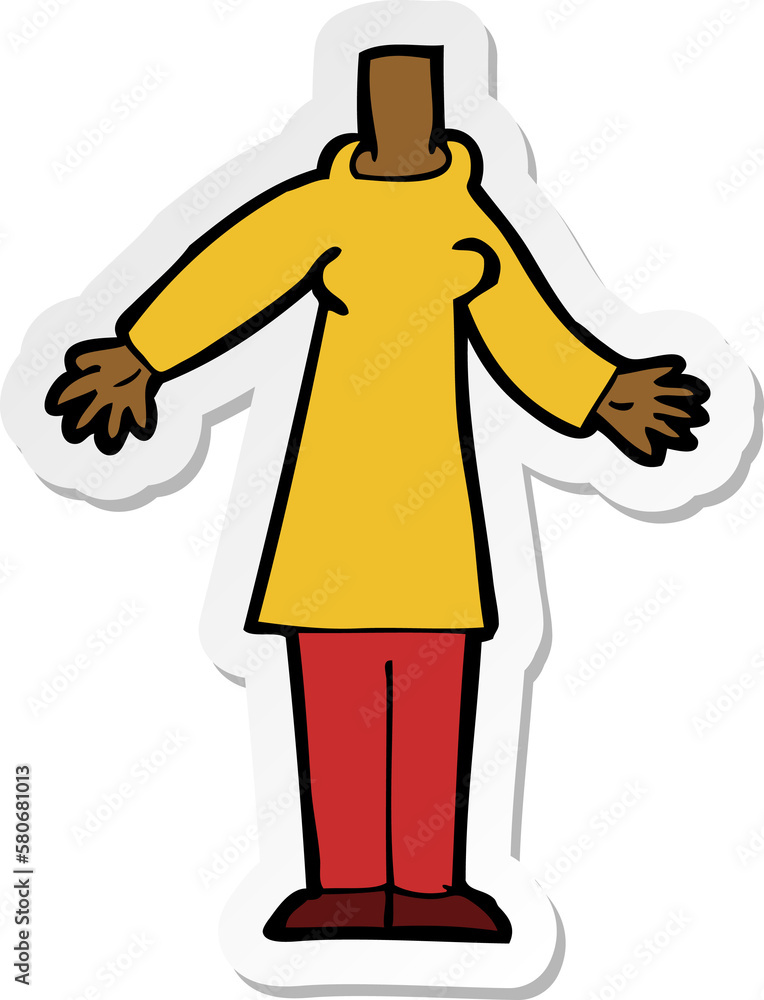 sticker of a cartoon body sticker of a cartoon body