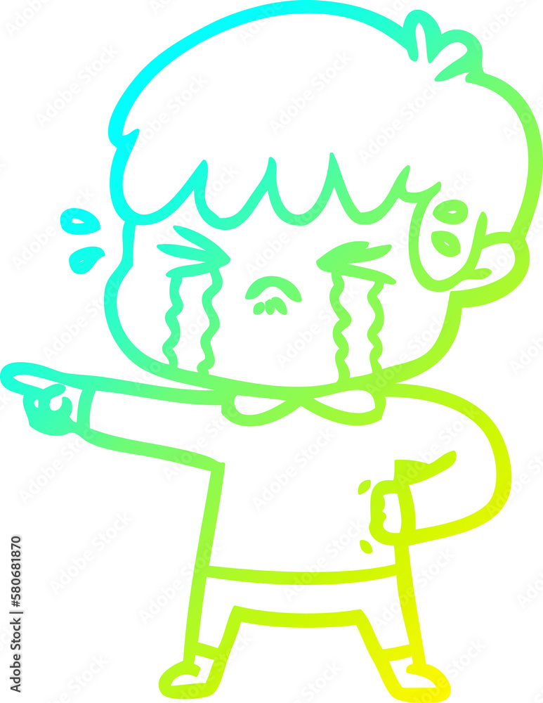 cold gradient line drawing crying boy cartoon cold gradient line drawing crying boy cartoon