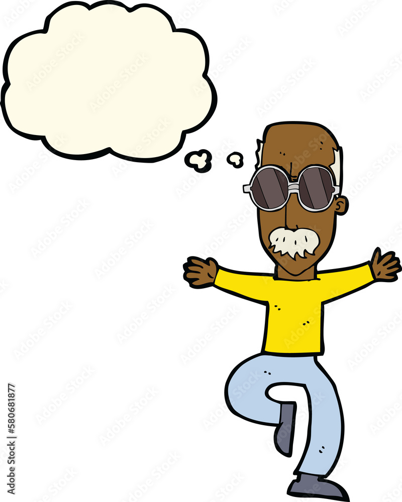 cartoon old man wearing big glasses with thought bubble cartoon old man wearing big glasses with thought bubble