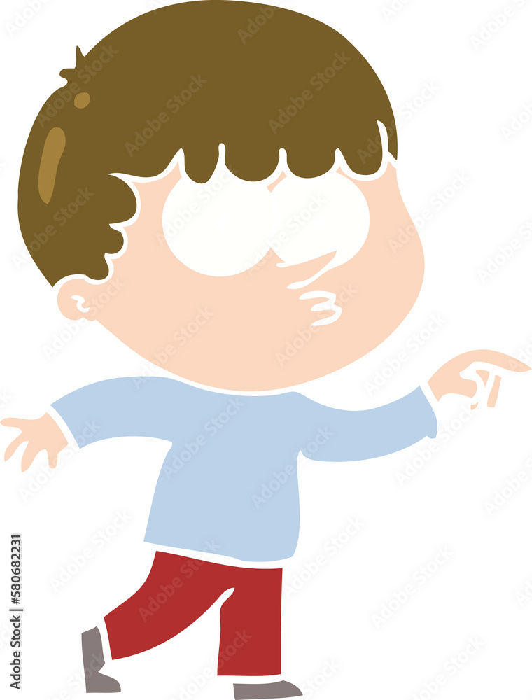 flat color style cartoon curious boy flat color style cartoon curious boy