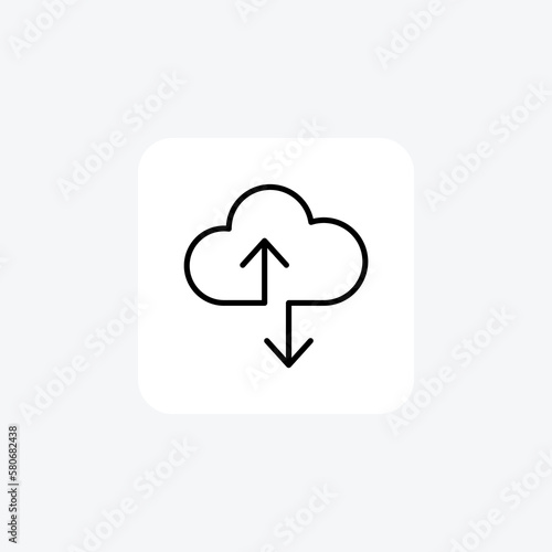 Clouds, cloud computing fully editable vector fill icon


