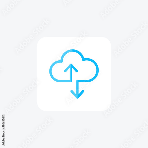 Clouds, cloud computing fully editable vector fill icon

