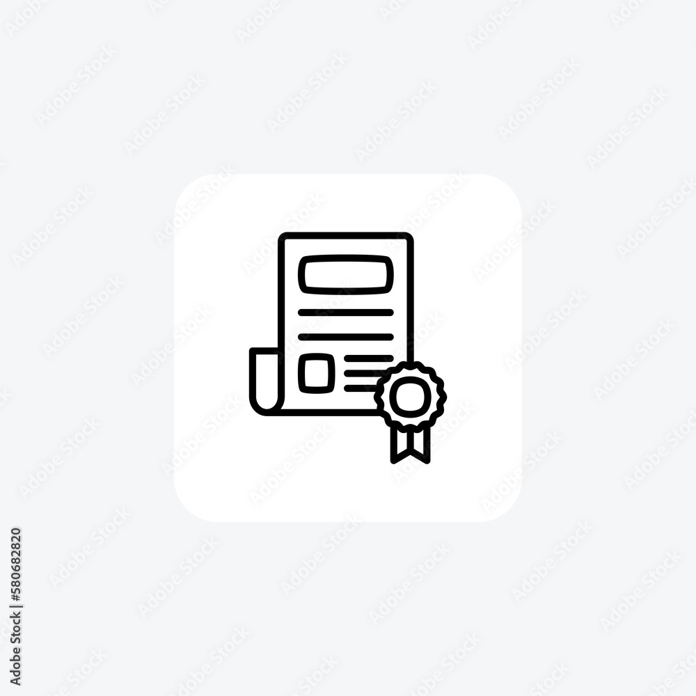 Certificate, diploma fully editable vector fill icon

