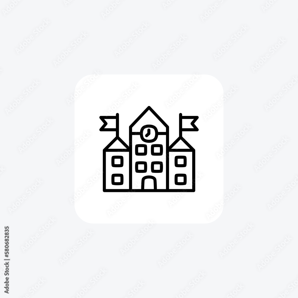 School, building fully editable vector fill icon
School, building fully editable vector fill icon