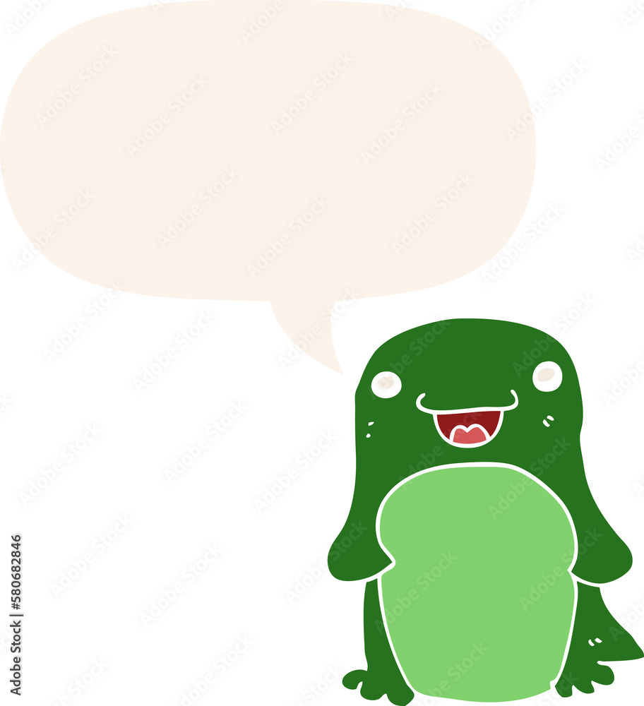 cartoon penguin and speech bubble in retro style cartoon penguin and speech bubble in retro style