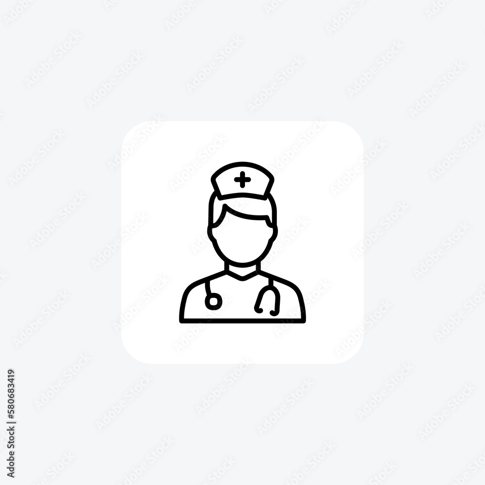 Doctor, female assistant fully editable vector fill icon
Doctor, female assistant fully editable vector fill icon