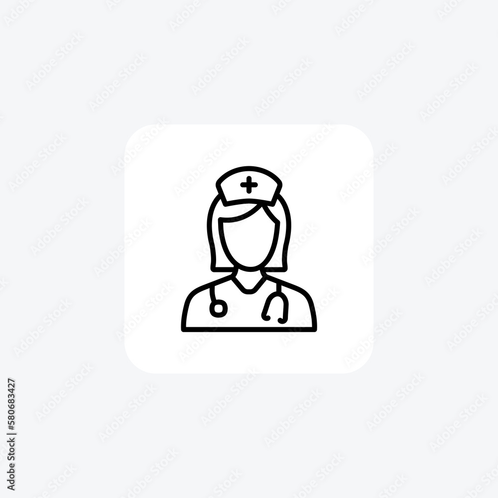 Doctor, female assistant fully editable vector fill icon
Doctor, female assistant fully editable vector fill icon