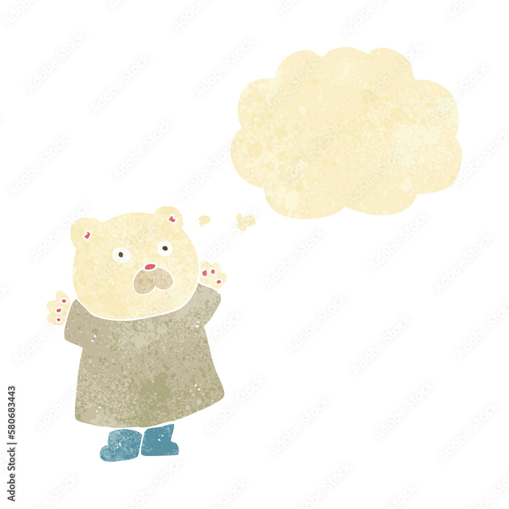 funny cartoon polar bear with thought bubble funny cartoon polar bear with thought bubble
