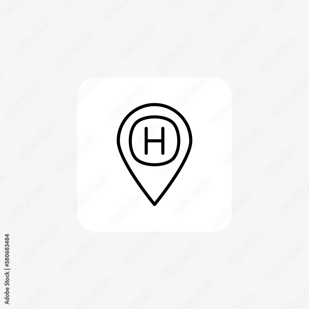 Hospital, map fully editable vector fill icon
Hospital, map fully editable vector fill icon