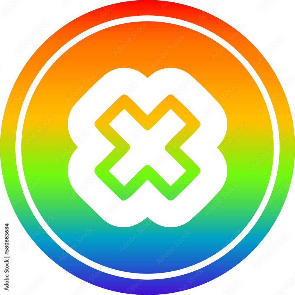 multiplication sign circular in rainbow spectrum multiplication sign circular in rainbow spectrum