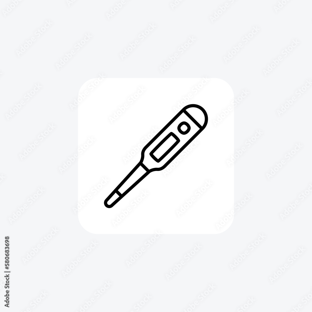 Temperature, digital fully editable vector Line Icon Temperature, digital fully editable vector Line Icon