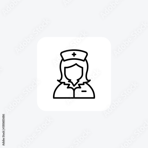 Nurse, hospital, fully editable vector Line Icon