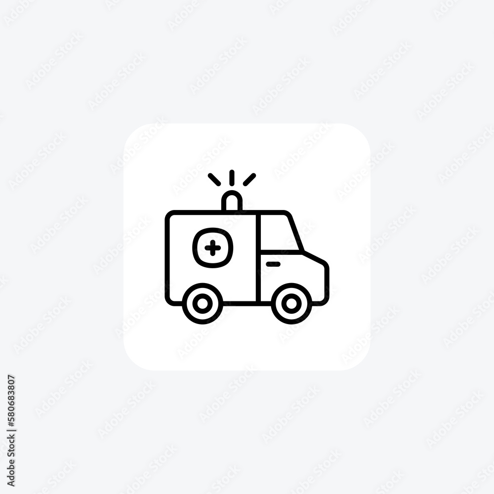 Ambulance, care, fully editable vector Line Icon Ambulance, care, fully editable vector Line Icon