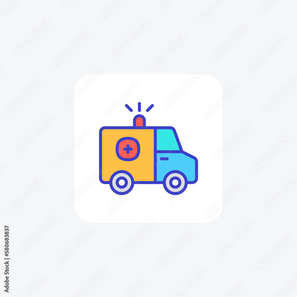 Ambulance, care, fully editable vector fill icon Ambulance, care, fully editable vector fill icon