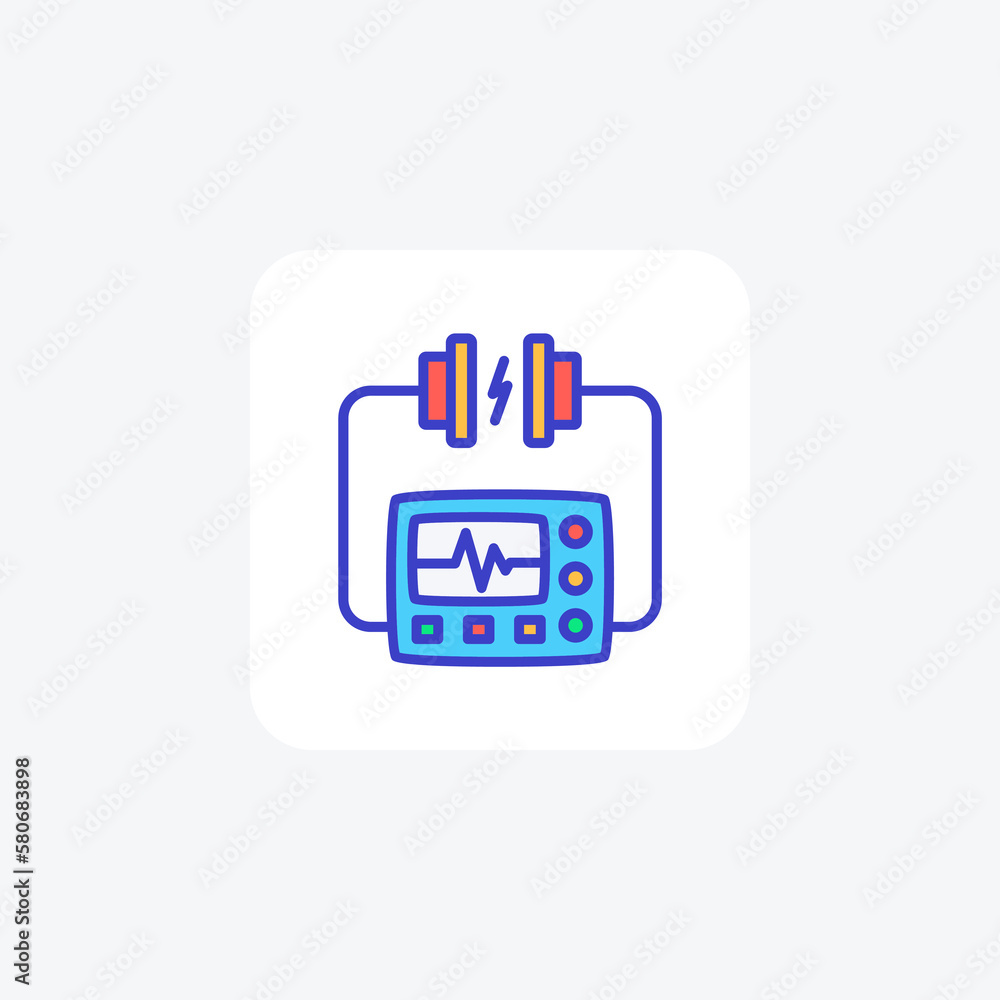 Defibrillator, disease fully editable vector fill icon Defibrillator, disease fully editable vector fill icon