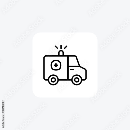 Ambulance, care, fully editable vector Line Icon