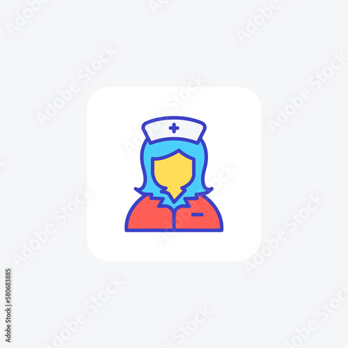 Nurse, hospital, fully editable vector fill icon