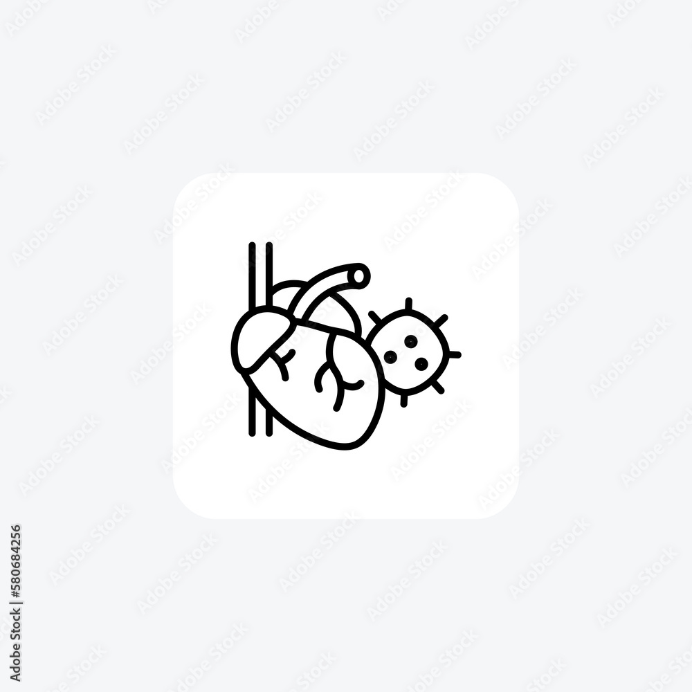 Heart disease, virus fully editable vector fill icon
Heart disease, virus fully editable vector fill icon