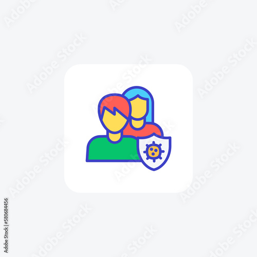 Touch, spreading fully editable vector fill icon

