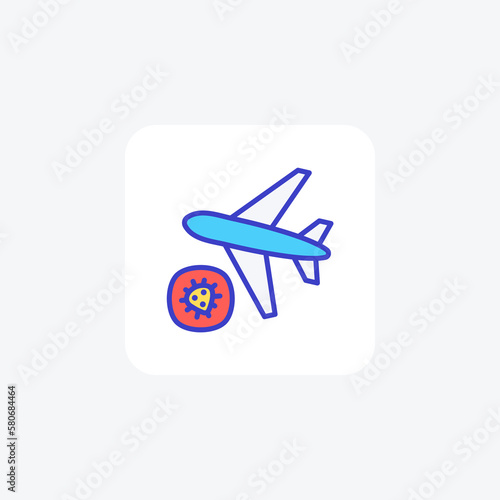 Airplane, unsafe fully editable vector fill icon

