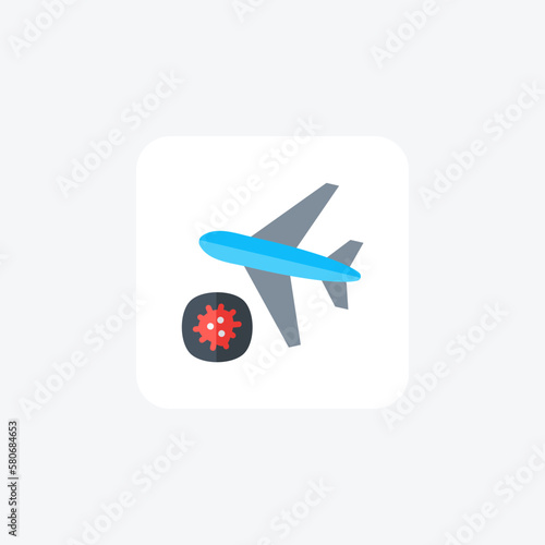 Airplane, unsafe fully editable vector fill icon

