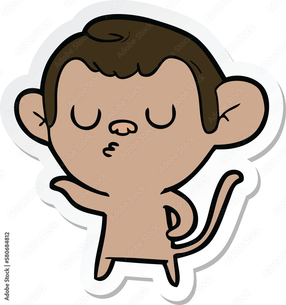 sticker of a cartoon monkey sticker of a cartoon monkey