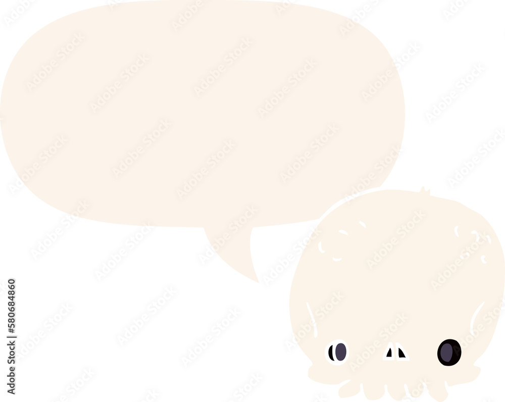 cartoon skull and speech bubble in retro style cartoon skull and speech bubble in retro style