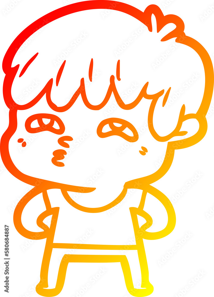 warm gradient line drawing cartoon curious man warm gradient line drawing cartoon curious man