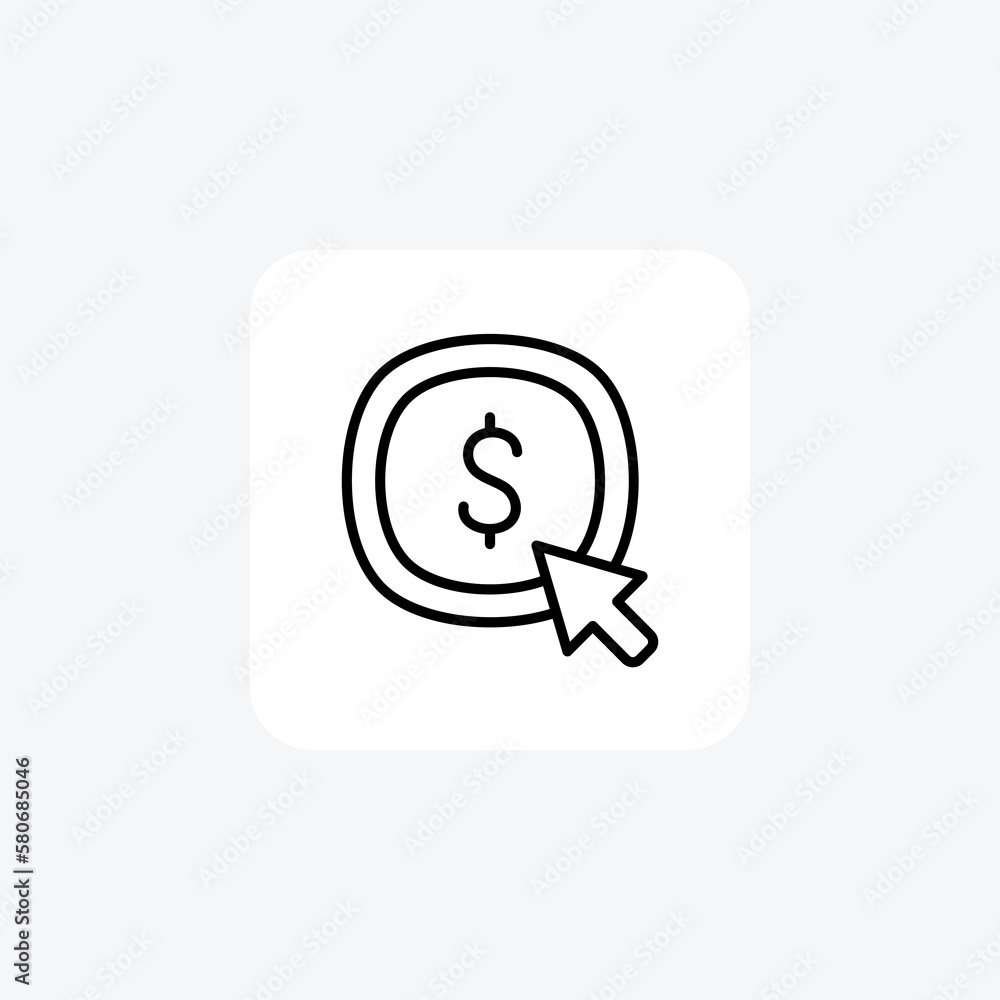 Click, coin fully editable vector fill icon
Click, coin fully editable vector fill icon