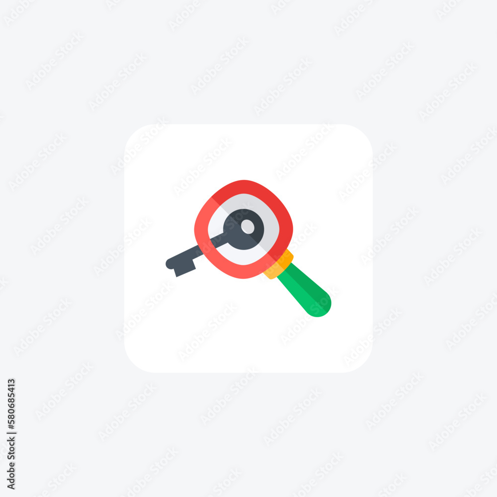 Key, keyword, fully editable vector fill  icon

