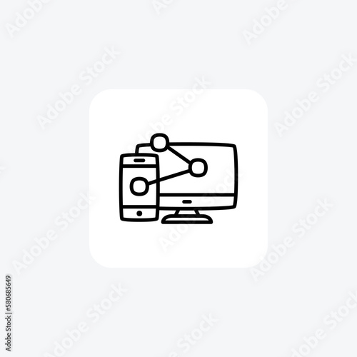 Devices, share fully editable vector fill icon



