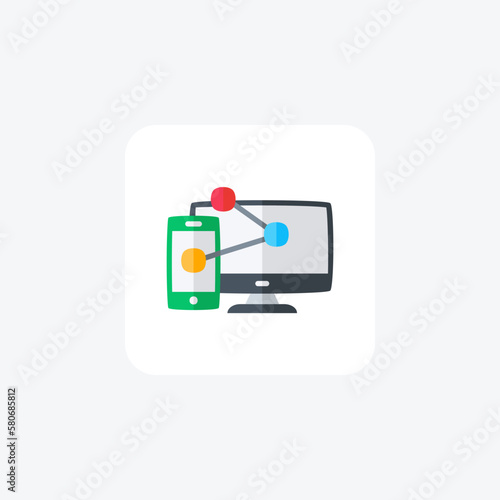 Devices, share fully editable vector fill icon

