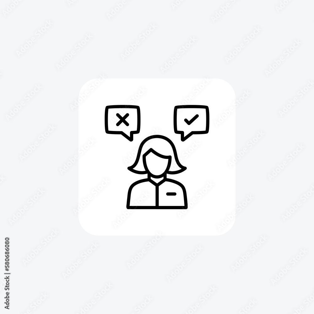 True, false fully editable vector line icon
True, false fully editable vector line icon