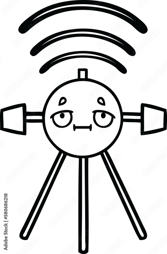 line drawing cartoon satellite line drawing cartoon satellite