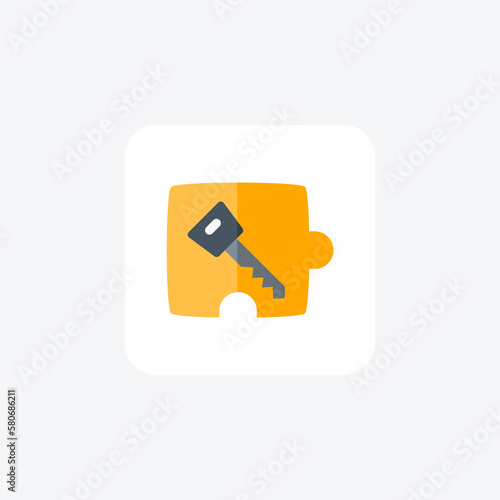 Key, lock fully editable vector line icon