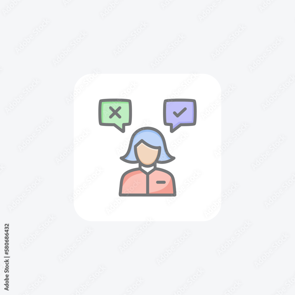 True, false fully editable vector line icon
True, false fully editable vector line icon