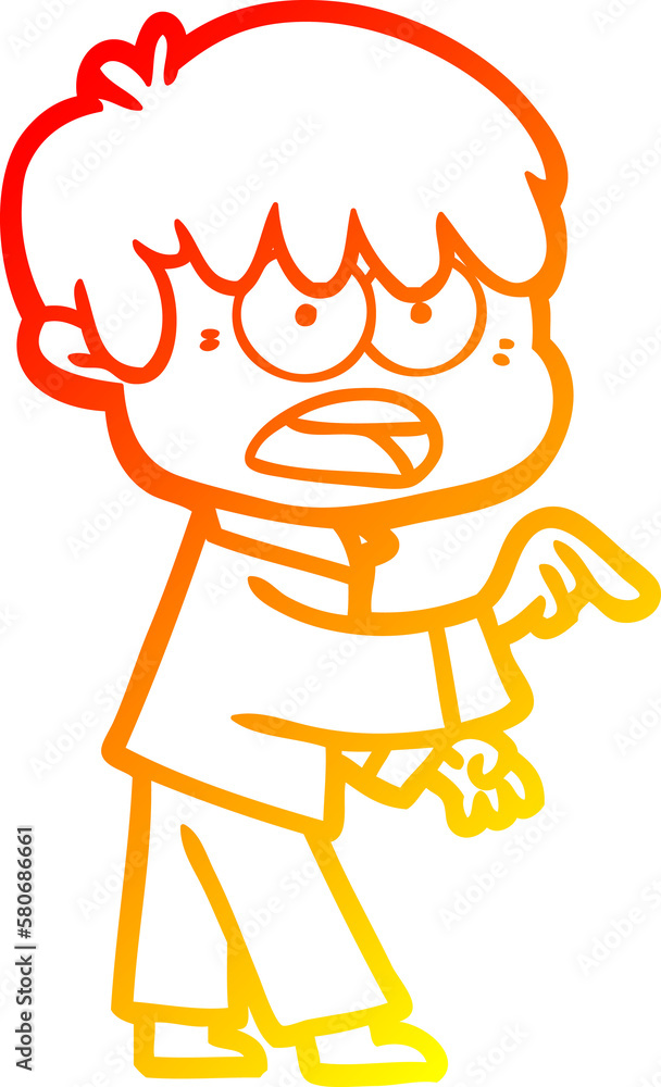 warm gradient line drawing worried cartoon boy warm gradient line drawing worried cartoon boy