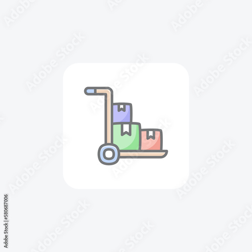 Trolley, shipment fully editable vector fill icon