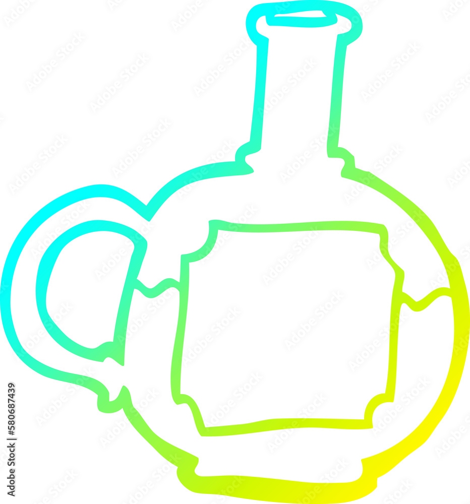 cold gradient line drawing cartoon of potion bottle cold gradient line drawing cartoon of potion bottle