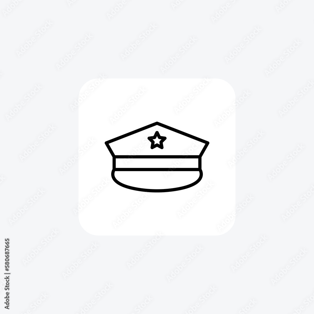 Police hat fully editable vector fill icon
Police hat fully editable vector fill icon