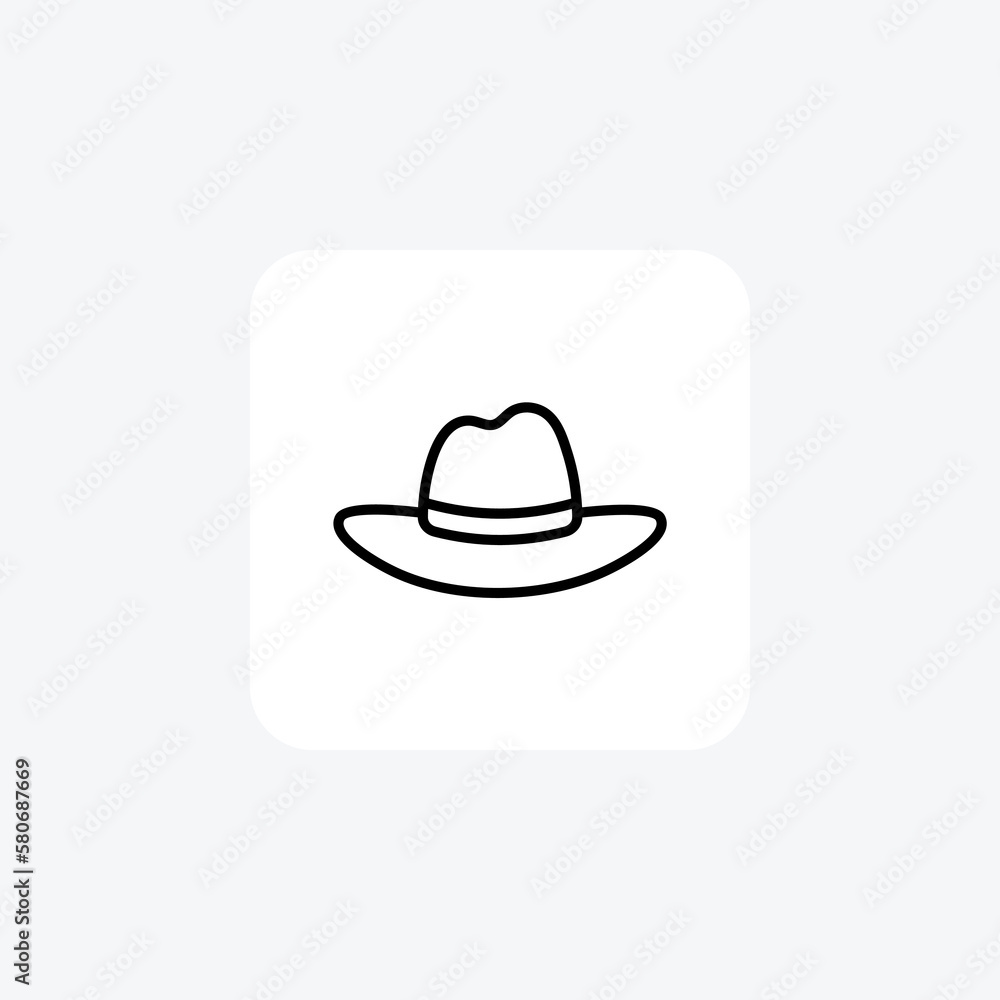 Hat, bowler fully editable vector fill icon
Hat, bowler fully editable vector fill icon