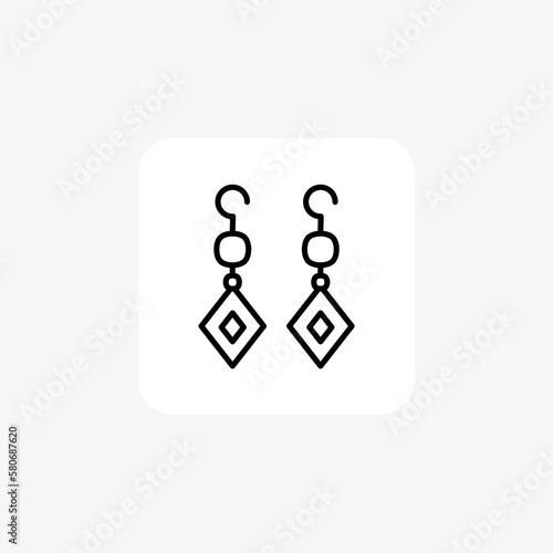 Earring fully editable vector fill icon

