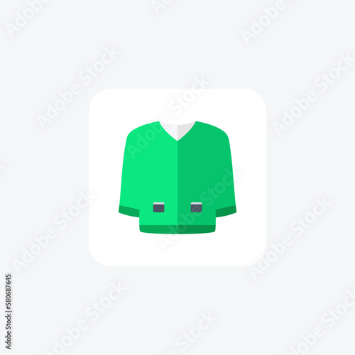Jacket, outfit fully editable vector fill icon

