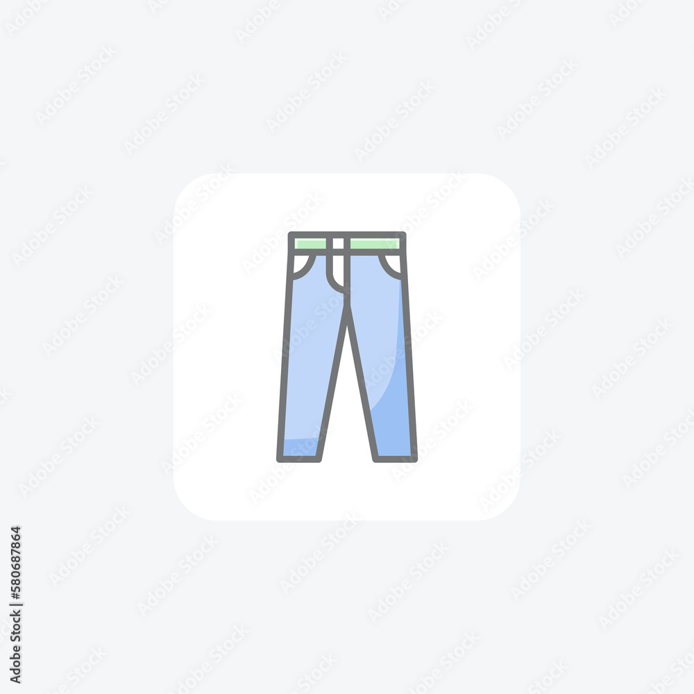 Jeans, garments fully editable vector fill icon
Jeans, garments fully editable vector fill icon